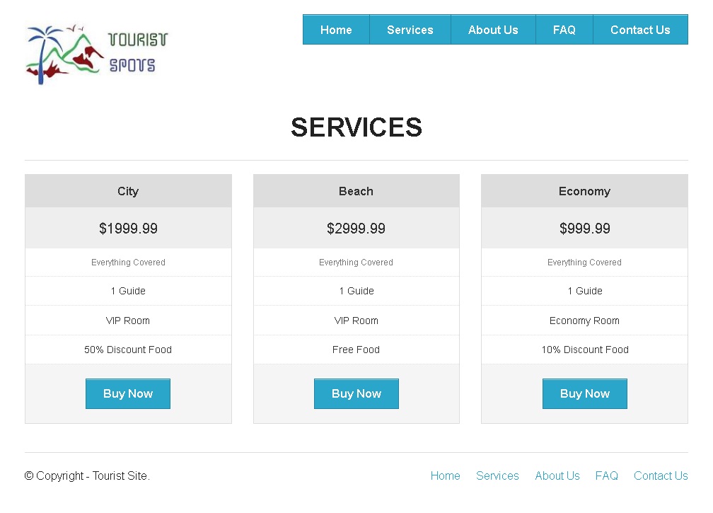Zurb Foundation Framework Example - Tourist Spot Service Page